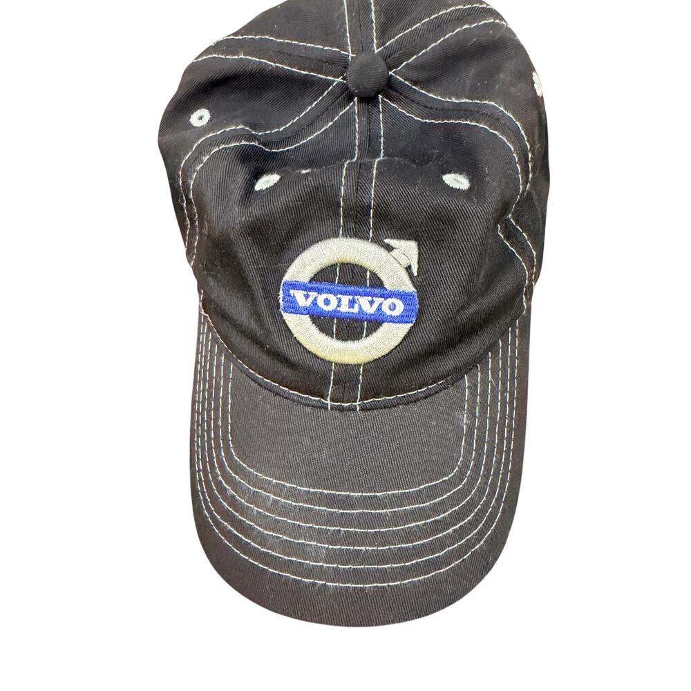 Volvo Logo Adjustable Black Baseball Cap Hat Contrast Stitch Strapback